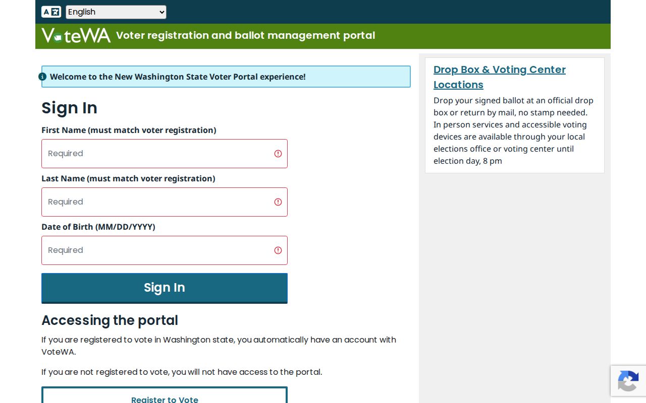 Bellevue resident lookup fields in VoteWA